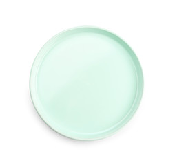 Clean empty plate on white background