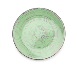 Clean empty plate on white background