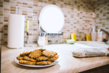 Oatmeal cookies on the table