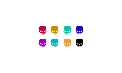 Naklejka premium Colorful Skulls Illustration