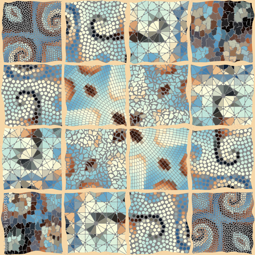 Poster vector mosaic art pattern. vector mosaic image