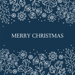 FOLK BACKGROUND Merry Christmas Decorative Folk Oriental Color Vector Illustration Set for Print