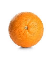 Tasty ripe orange on white background