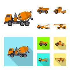Vector illustration of build and construction symbol. Set of build and machinery stock vector illustration.