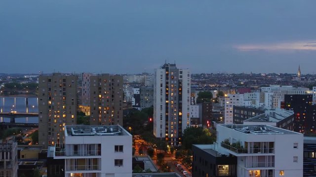 Cinemagraph of the city of Nantes, France. It was made with a time lapse. Filmed in the night. Cinemagraphs are still photographs in which a minor and repeated movement occurs, forming a video clip.