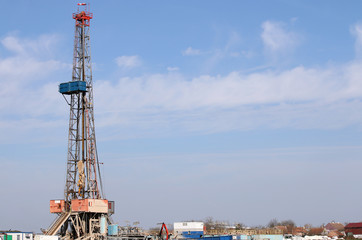 Fototapeta na wymiar Land oil drilling rig gas extraction
