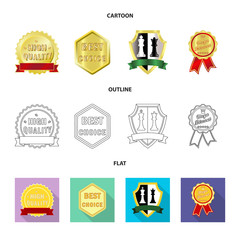 Vector illustration of emblem and badge symbol. Collection of emblem and sticker vector icon for stock.
