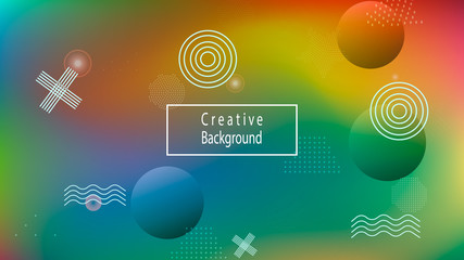 Color geometric gradient, futuristic background. The idea of modern wallpaper design, packaging. Light colored lines, abstract shapes, dots. Background in minimalist style.