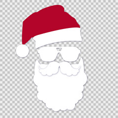 Santa with glasses on isolates background