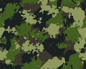 Seamless Paint Splattered Camouflage Pattern