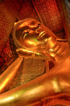 Sleeping buddha statue at Bangkok Thailand.