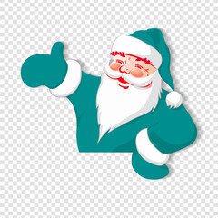 Christmas Santa Claus silhouette in turquoise color.