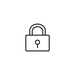 lock access security line black icon on white background