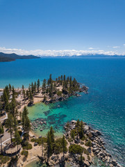 sand harbor in lake tahoe (drone shot)