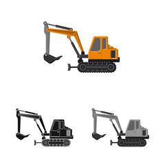 Vector design of build and construction sign. Set of build and machinery stock vector illustration.