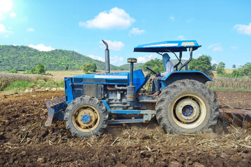 Tractors preparing the soil for planting. 