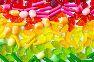 Gunmmy jelly candys fruit colorful background