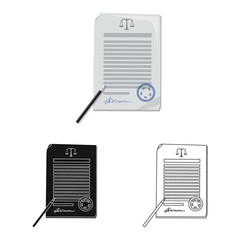 Isolated object of law and lawyer logo. Collection of law and justice stock symbol for web.