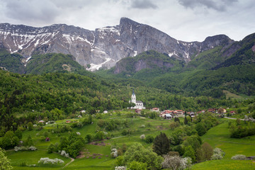 Fototapeta na wymiar View of Krn mountain in Slovenia