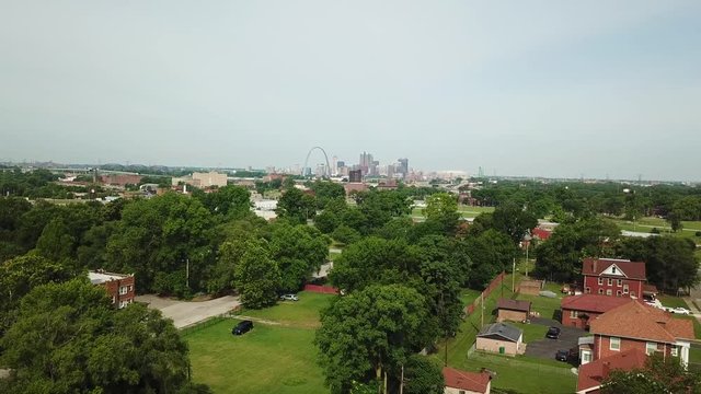 Skyview forward shot of the city of ST. Louis Missouri