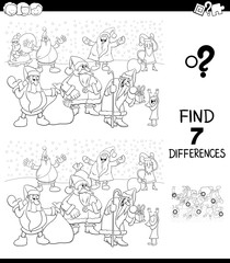 differences game with Santa Claus color book