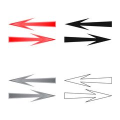 Vector illustration of element and arrow symbol. Set of element and direction stock symbol for web.