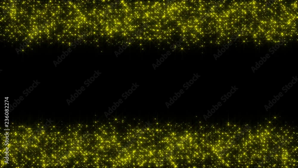 Poster stripes of gold particles.abstract background 3d render. chaotic particles with random size. twisted