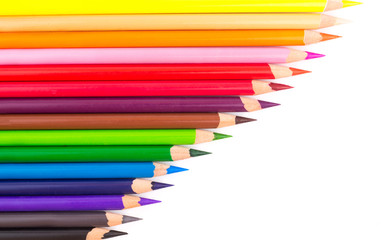 Fototapeta premium Color pencils isolated on white background.Close up