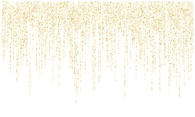 Garland lights gold glitter hanging vertical lines vector holiday background.
