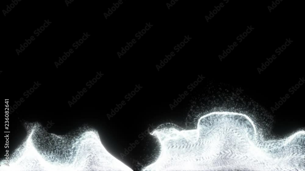Poster fields of particles rise from the bottom of the screen.atmospheric particle billow dust elements.