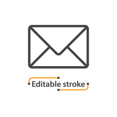 Envelope line icon, message, mail, email, letter symbol.
Editable stroke.		
