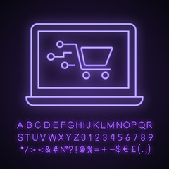 Payment system technology neon light icon