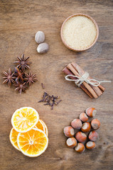 Spices for Christmas gingerbread or mulled wine.