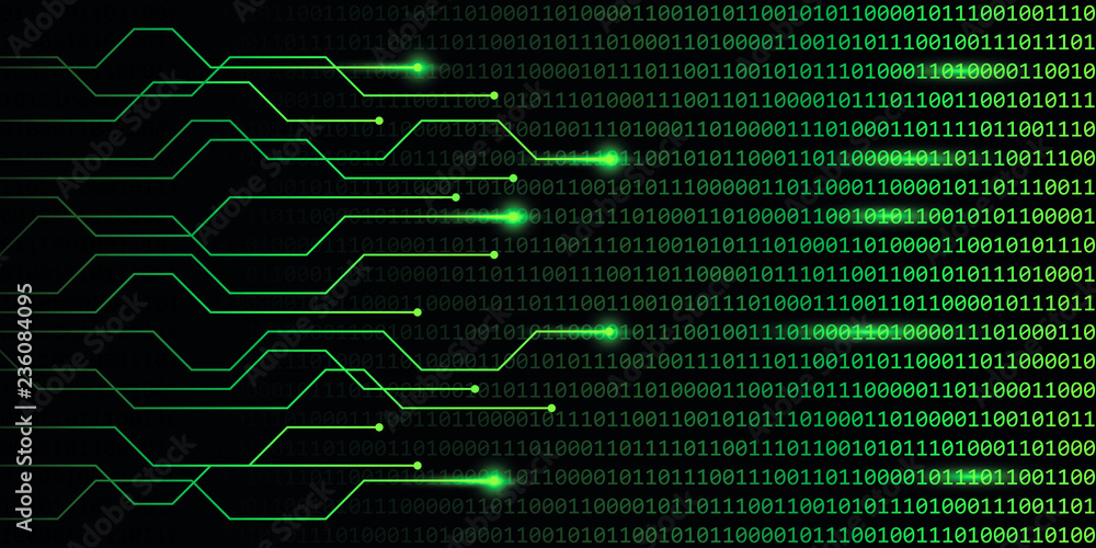 Fototapete web digital technology green binary code communication vector illustration eps10