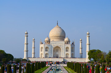 Fototapeta na wymiar Mausolée du Taj Mahal, Agra, Inde (1)