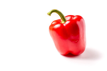 Red organic snack pepper, bellpepper with copyspace