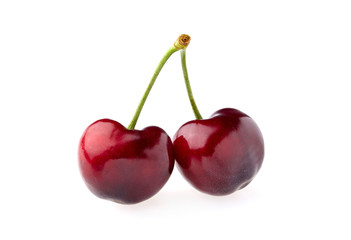 Fototapeta na wymiar Sweet cherry berries isolated on white background cutout