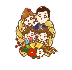 しめ飾りと家族