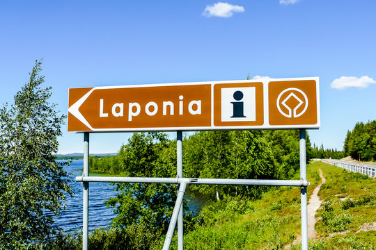 Laponia Lappland Sign, In Sweden Scandinavia North Europe