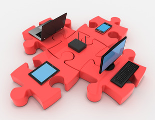 3D illustration of Network and internet communication . rendered illustration