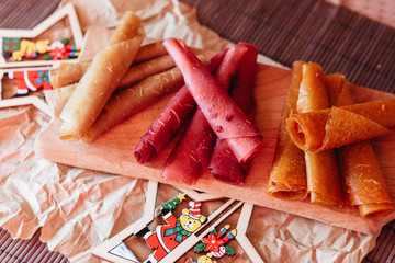 useful natural dessert of fruit - marshmallow