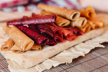 useful natural dessert of fruit - marshmallow