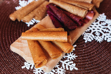 useful natural dessert of fruit - marshmallow