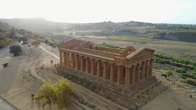 Ancient Greek temple of Concordia (V-VI century BC), Valley of the Temples, Agrigento, Sicily. The area was included in the UNESCO Heritage Site list in 1997.