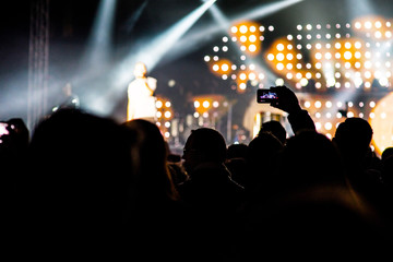 Concert crowd attending a concert,