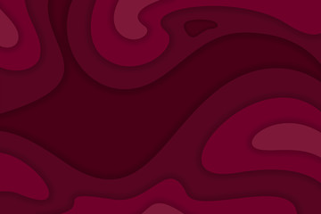 Papercut multi layers 3D color texture vector background. Abstract topography concept design or flowing liquid illustration for website template. 