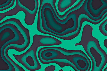 Papercut multi layers 3D color texture vector background. Abstract topography concept design or flowing liquid illustration for website template. 