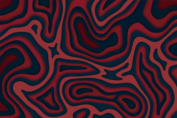 Papercut multi layers 3D color texture vector background. Abstract topography concept design or flowing liquid illustration for website template. 