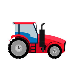 Medium sized tractor.  Flat style vector illustration of a tractor isolated. Heavy agricultural machinery for field work