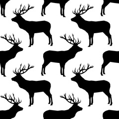Seamless vector background with deer. Graphic element for design. Can be used for wallpaper, textile, invitation card, wrapping, web page background.